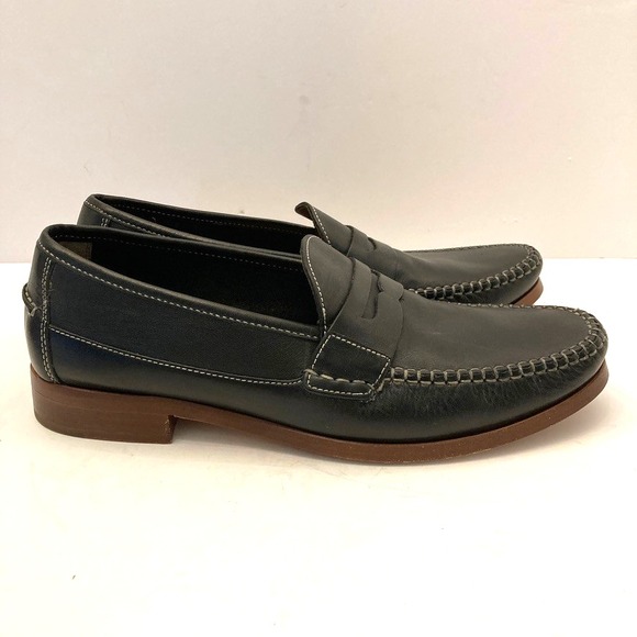 Johnston & Murphy Penny Loafer Mens 8.5 M‎ Sheepskin Black Leather EUC - Picture 2 of 9